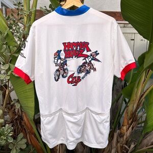 Vintage 1992 Softec Hammer Headz Club BMX Cycling Jersey XL White Red Blue